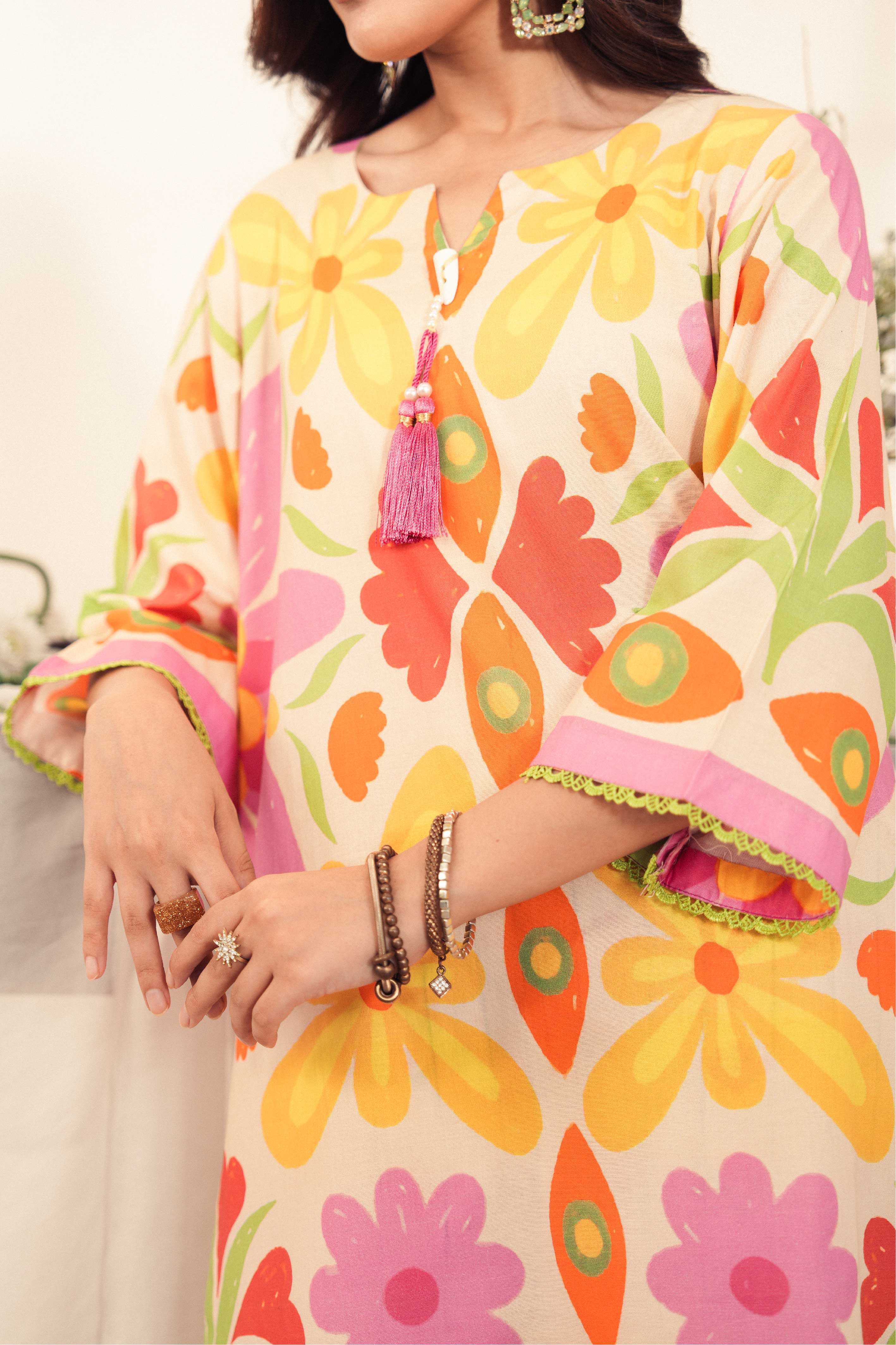 Floral Print 2 Pc Shirt and Trouser